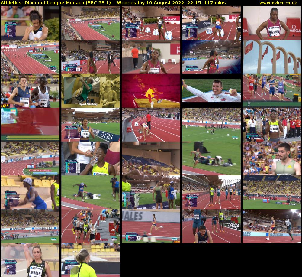 Athletics: Diamond League Monaco (BBC RB 1) Wednesday 10 August 2022 22:15 - 00:12