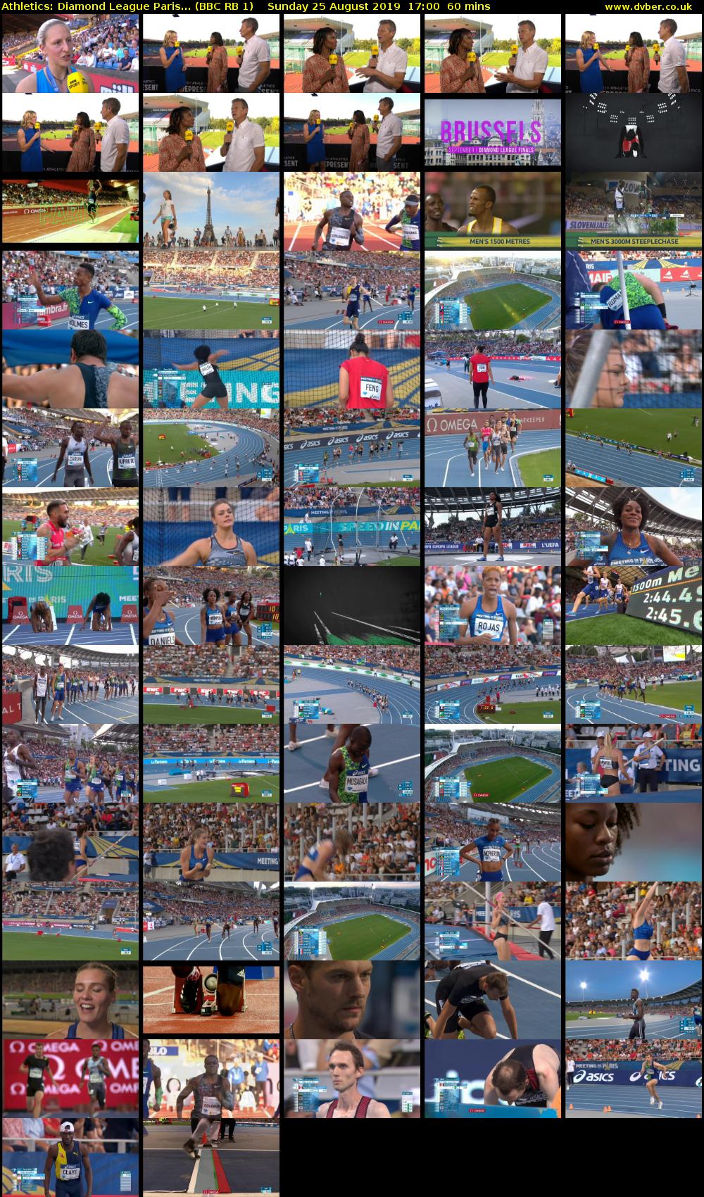 Athletics: Diamond League Paris... (BBC RB 1) Sunday 25 August 2019 17:00 - 18:00