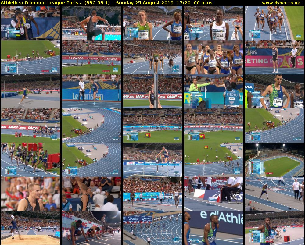 Athletics: Diamond League Paris... (BBC RB 1) Sunday 25 August 2019 17:20 - 18:20