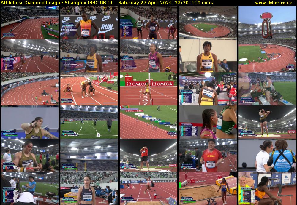 Athletics: Diamond League Shanghai (BBC RB 1) Saturday 27 April 2024 22:30 - 00:29