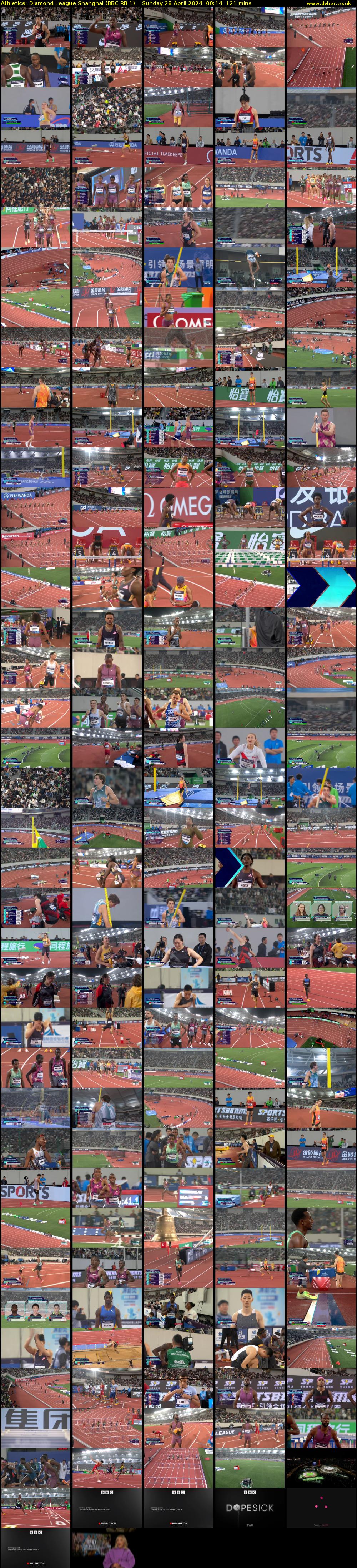 Athletics: Diamond League Shanghai (BBC RB 1) Sunday 28 April 2024 00:14 - 02:15