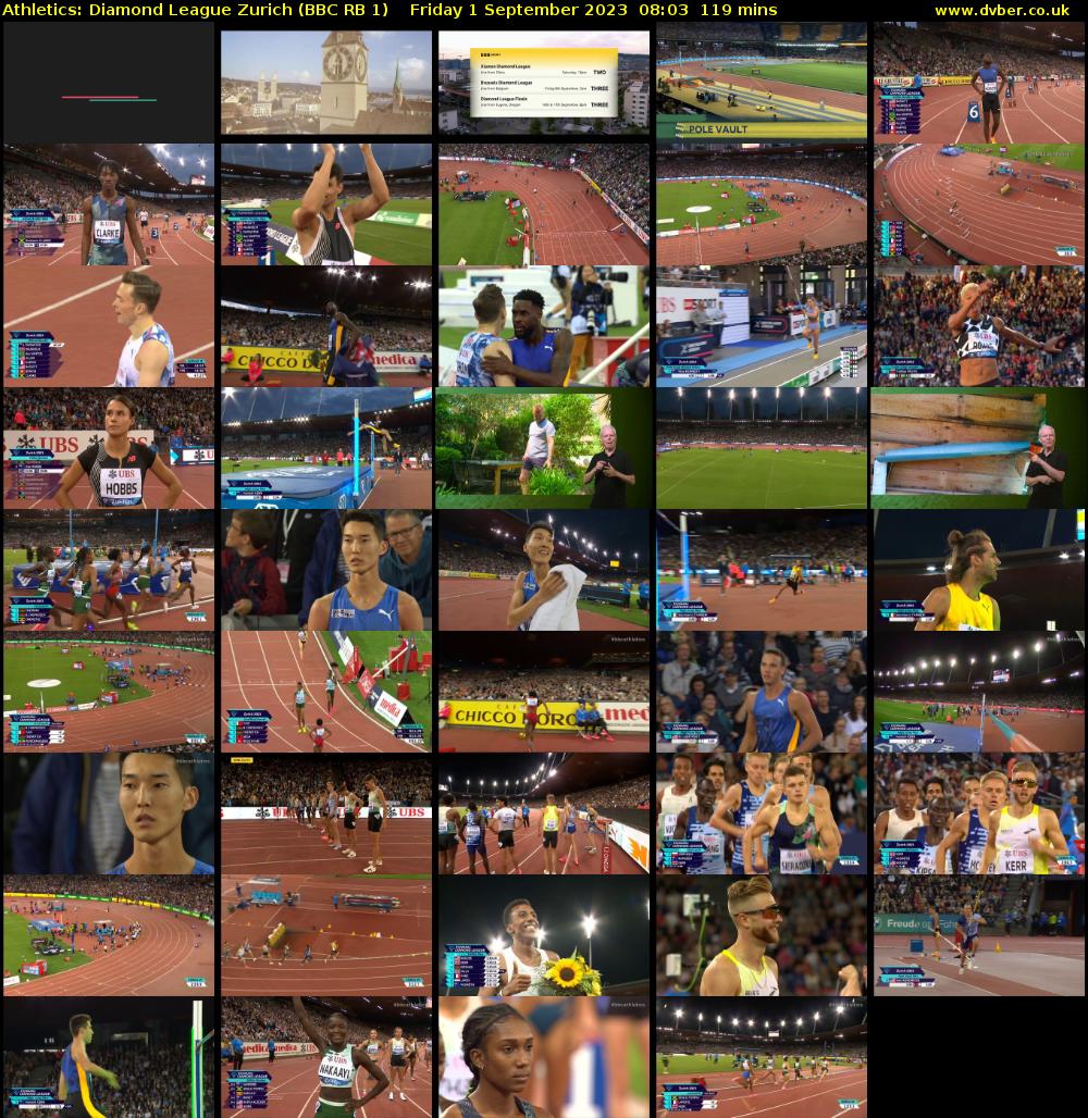 Athletics: Diamond League Zurich (BBC RB 1) Friday 1 September 2023 08:03 - 10:02