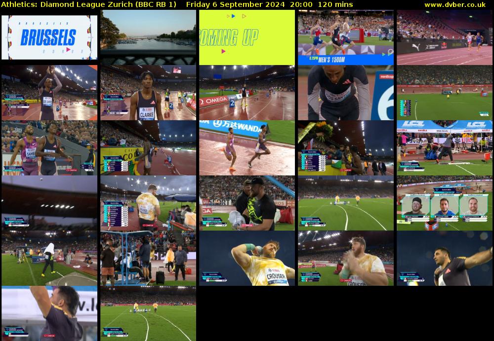 Athletics: Diamond League Zurich (BBC RB 1) Friday 6 September 2024 20:00 - 22:00