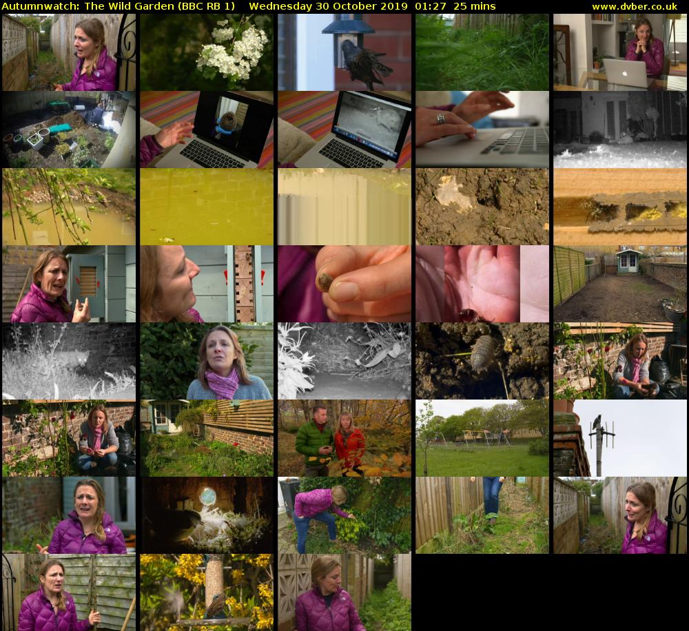 Autumnwatch: The Wild Garden (BBC RB 1) Wednesday 30 October 2019 01:27 - 01:52