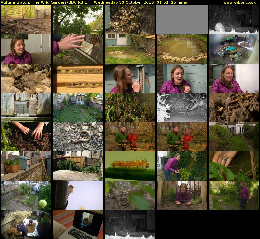 Autumnwatch: The Wild Garden (BBC RB 1) Wednesday 30 October 2019 01:52 - 02:17