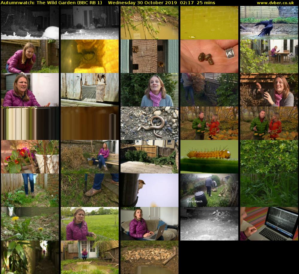 Autumnwatch: The Wild Garden (BBC RB 1) Wednesday 30 October 2019 02:17 - 02:42