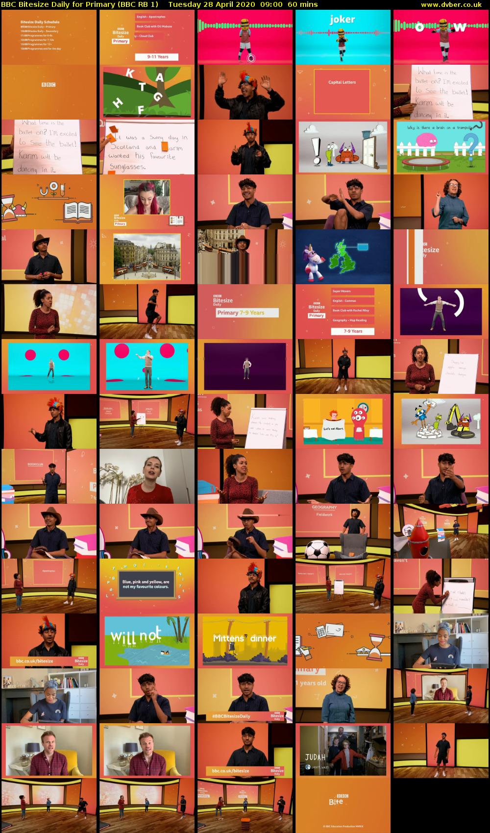 BBC Bitesize Daily for Primary (BBC RB 1) Tuesday 28 April 2020 09:00 - 10:00