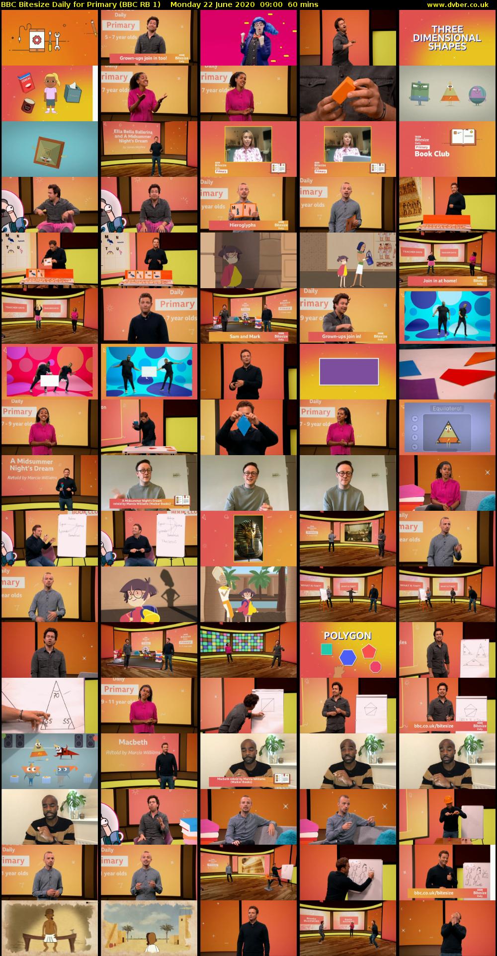 BBC Bitesize Daily for Primary (BBC RB 1) Monday 22 June 2020 09:00 - 10:00