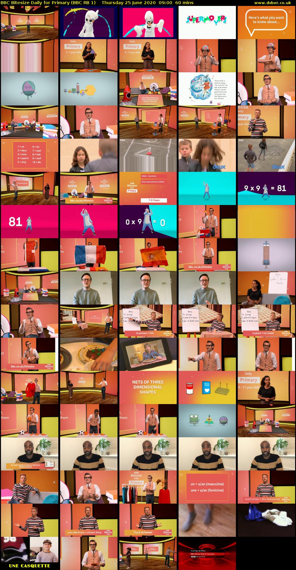 BBC Bitesize Daily for Primary (BBC RB 1) Thursday 25 June 2020 09:00 - 10:00