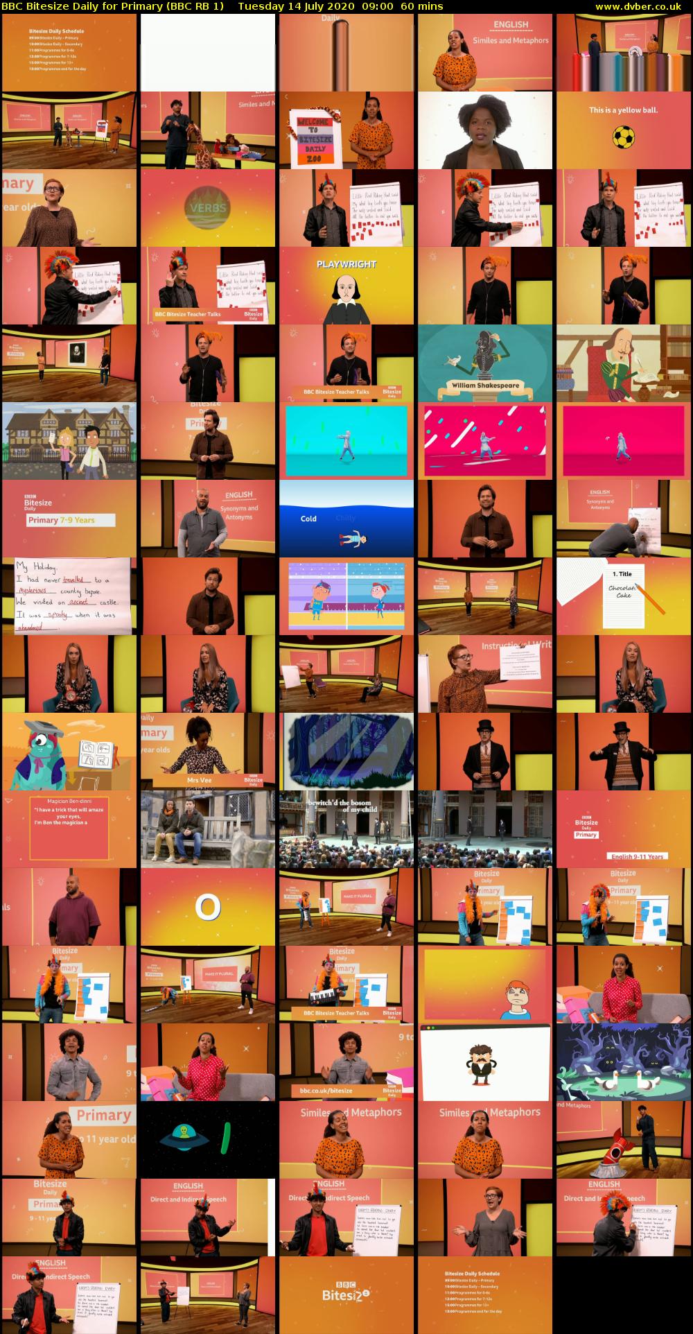 BBC Bitesize Daily for Primary (BBC RB 1) Tuesday 14 July 2020 09:00 - 10:00