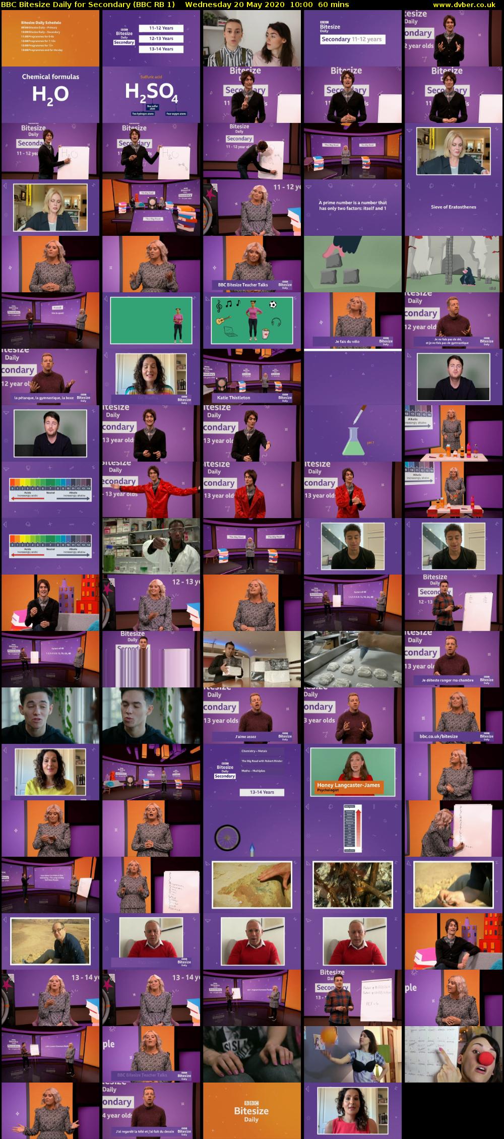 BBC Bitesize Daily for Secondary (BBC RB 1) Wednesday 20 May 2020 10:00 - 11:00