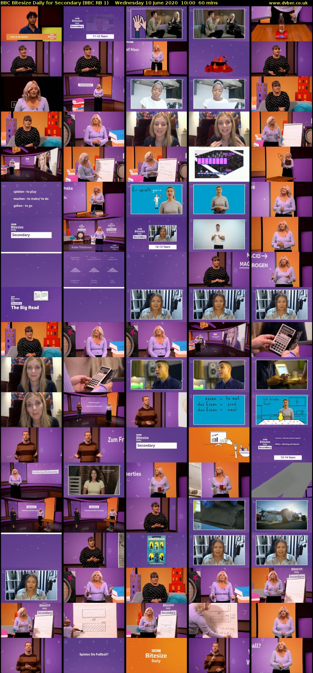 BBC Bitesize Daily for Secondary (BBC RB 1) Wednesday 10 June 2020 10:00 - 11:00