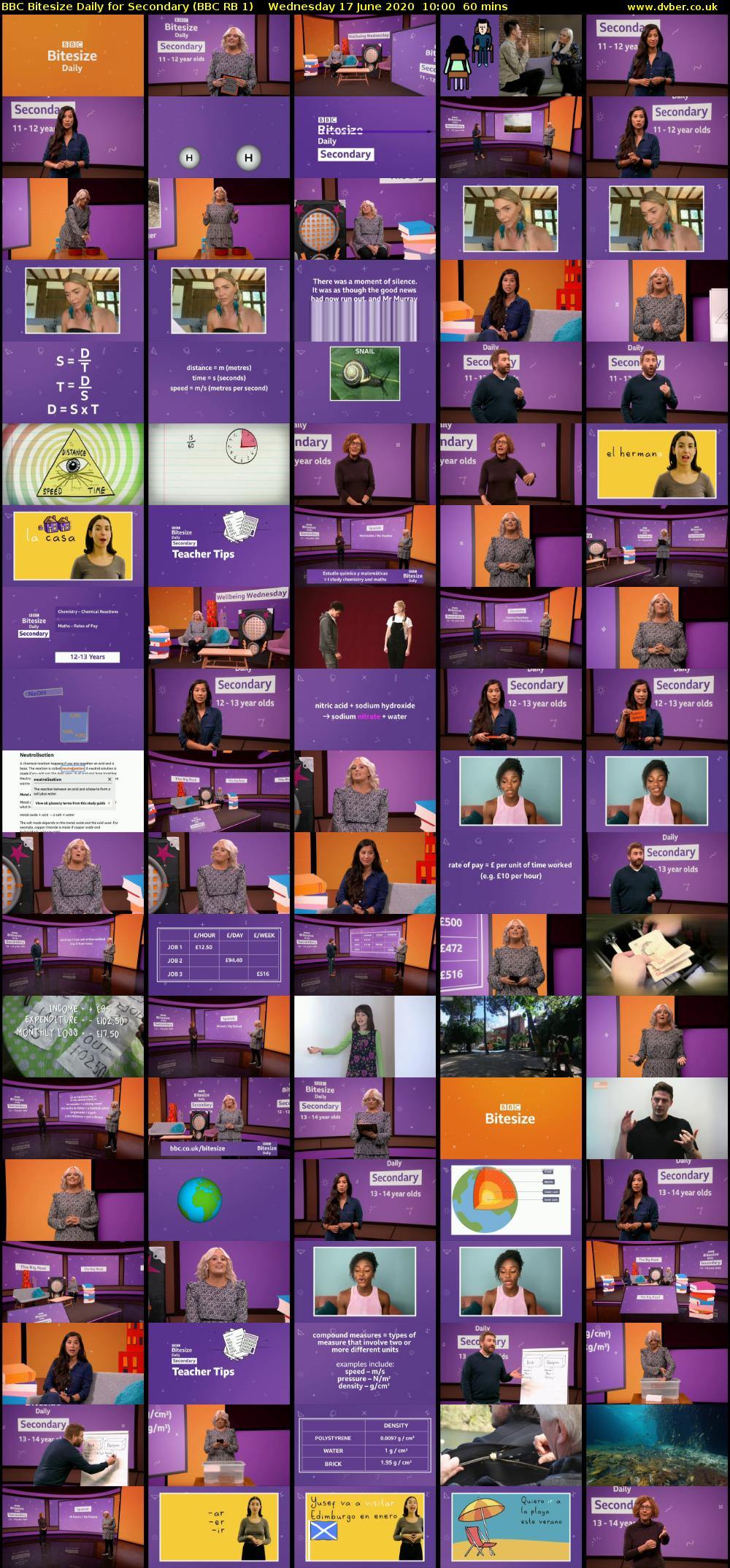 BBC Bitesize Daily for Secondary (BBC RB 1) Wednesday 17 June 2020 10:00 - 11:00