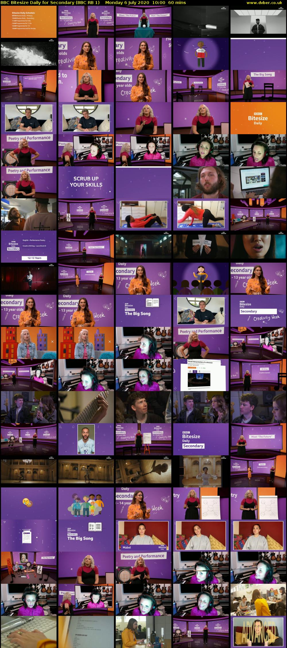 BBC Bitesize Daily for Secondary (BBC RB 1) Monday 6 July 2020 10:00 - 11:00