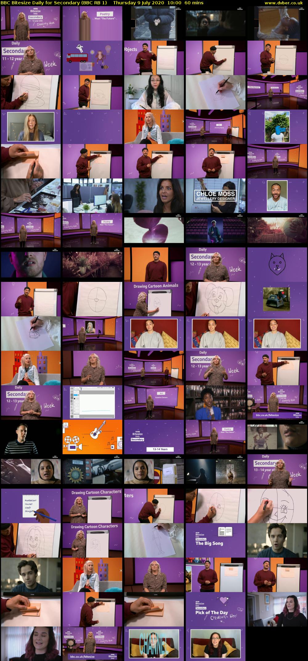 BBC Bitesize Daily for Secondary (BBC RB 1) Thursday 9 July 2020 10:00 - 11:00