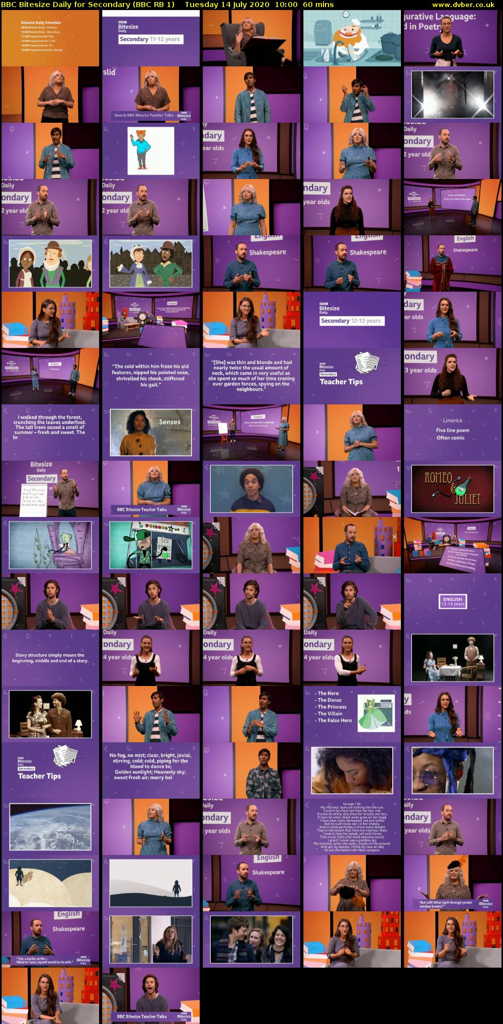 BBC Bitesize Daily for Secondary (BBC RB 1) Tuesday 14 July 2020 10:00 - 11:00