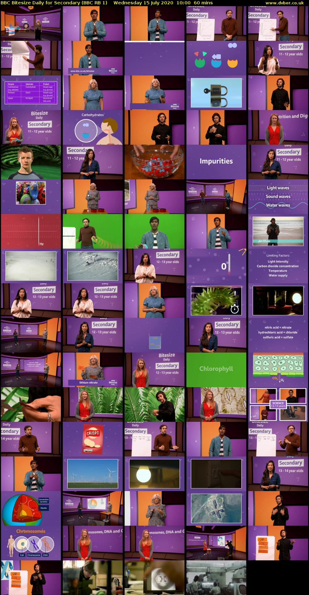 BBC Bitesize Daily for Secondary (BBC RB 1) Wednesday 15 July 2020 10:00 - 11:00