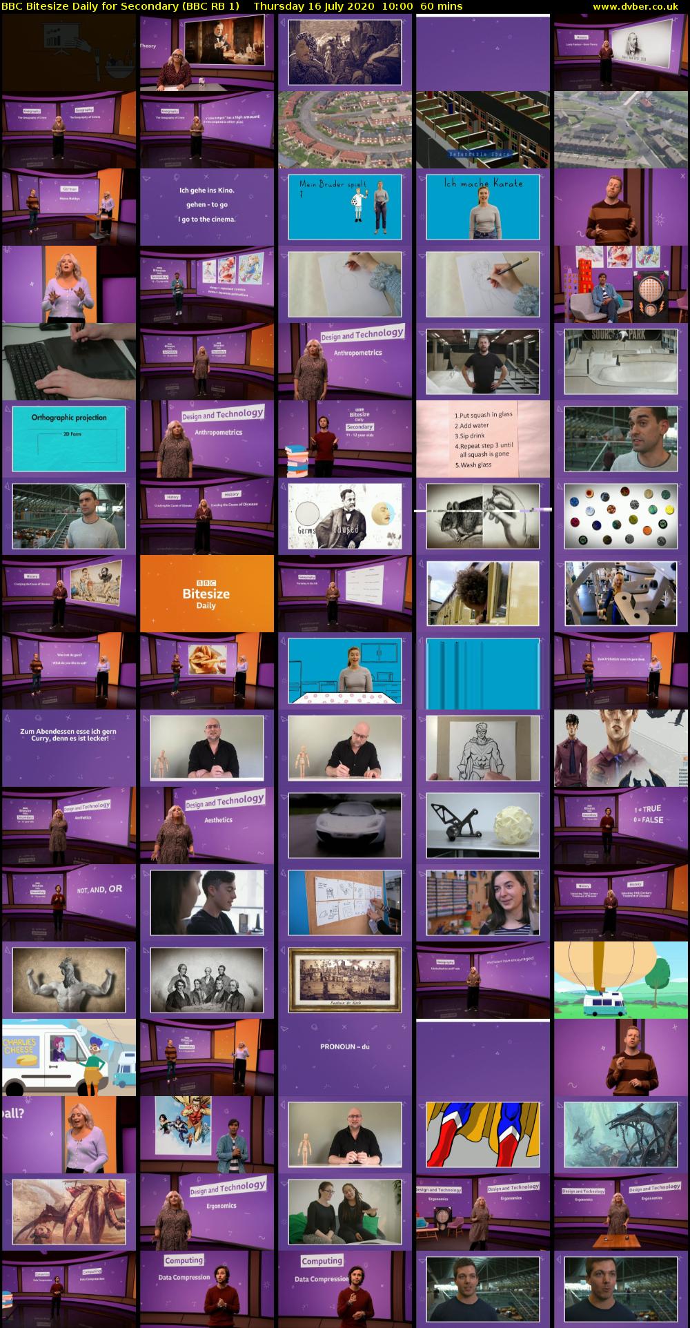 BBC Bitesize Daily for Secondary (BBC RB 1) Thursday 16 July 2020 10:00 - 11:00