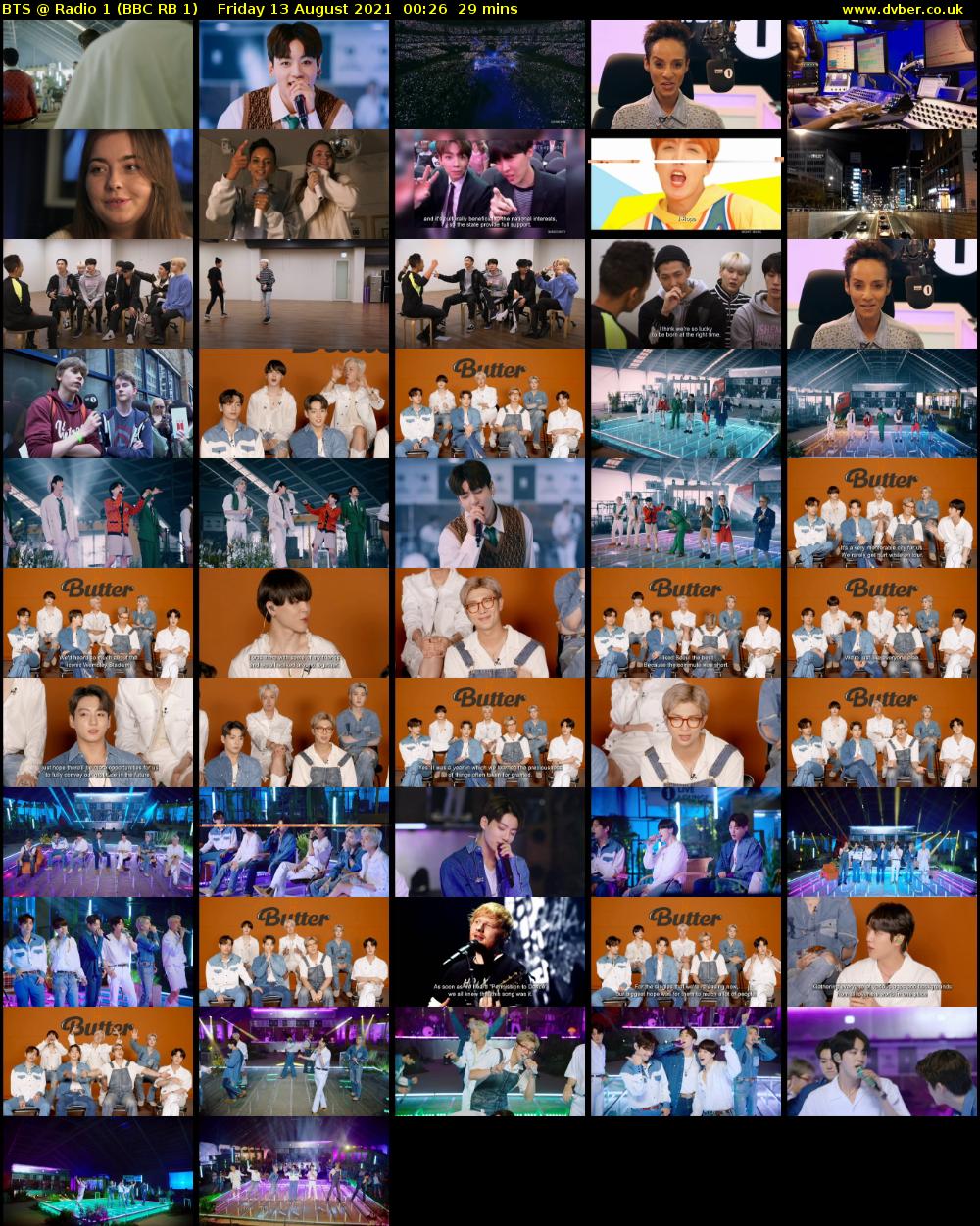 BTS @ Radio 1 (BBC RB 1) Friday 13 August 2021 00:26 - 00:55