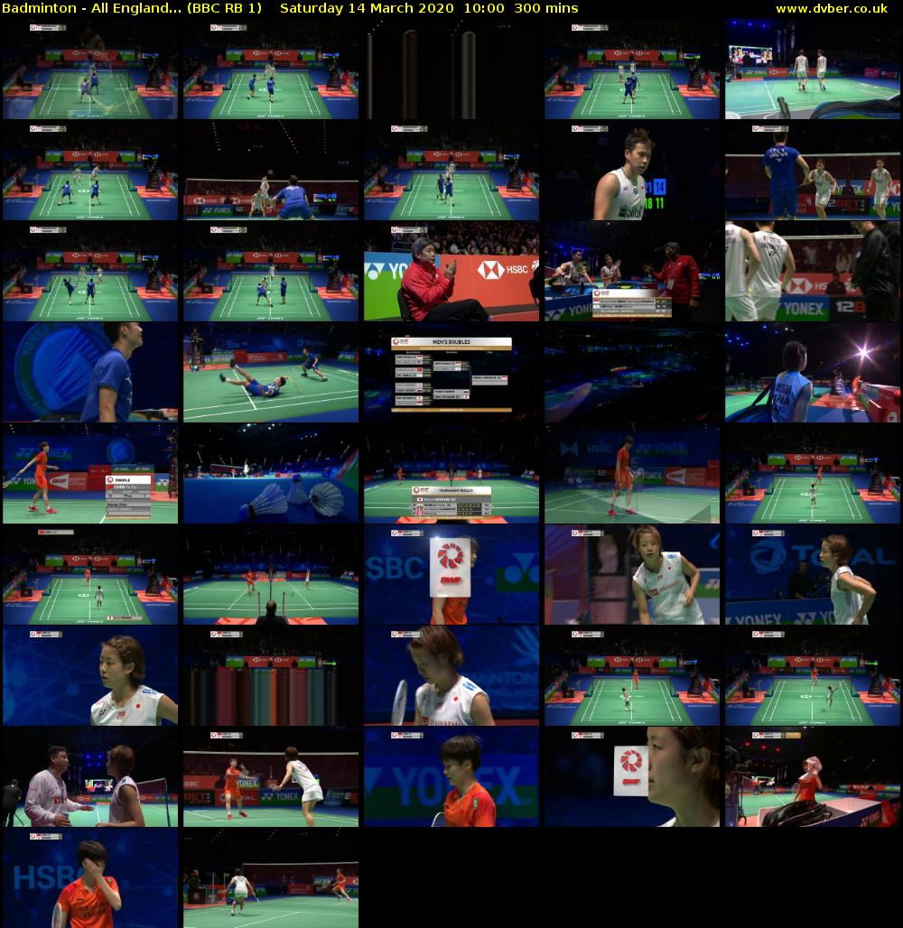Badminton - All England... (BBC RB 1) Saturday 14 March 2020 10:00 - 15:00