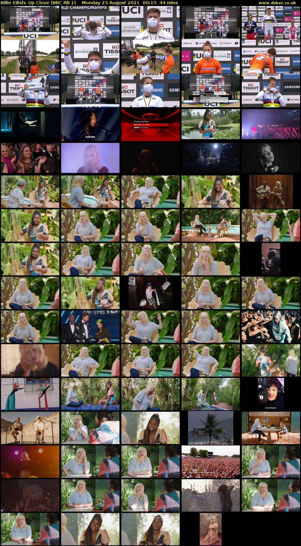 Billie Eilish: Up Close (BBC RB 1) Monday 23 August 2021 00:15 - 00:59