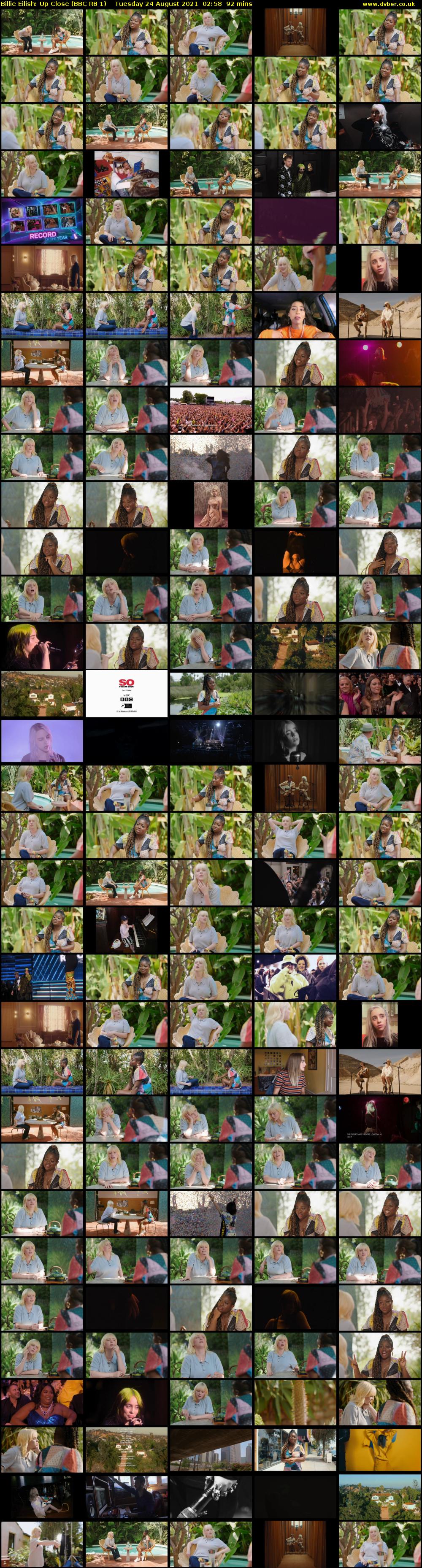 Billie Eilish: Up Close (BBC RB 1) Tuesday 24 August 2021 02:58 - 04:30