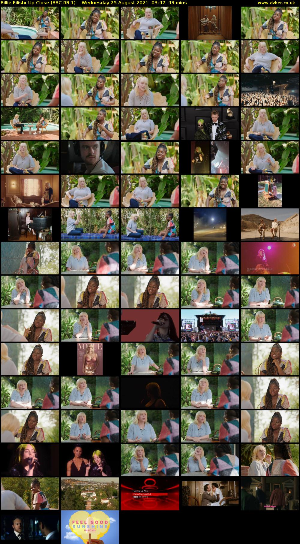 Billie Eilish: Up Close (BBC RB 1) Wednesday 25 August 2021 03:47 - 04:30