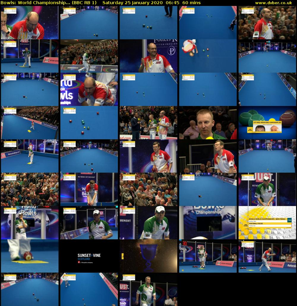 Bowls: World Championship... (BBC RB 1) Saturday 25 January 2020 06:45 - 07:45