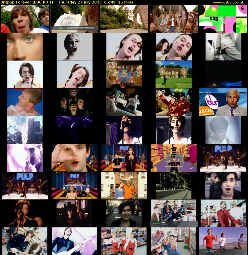 Britpop Forever (BBC RB 1) Thursday 27 July 2023 05:49 - 06:14