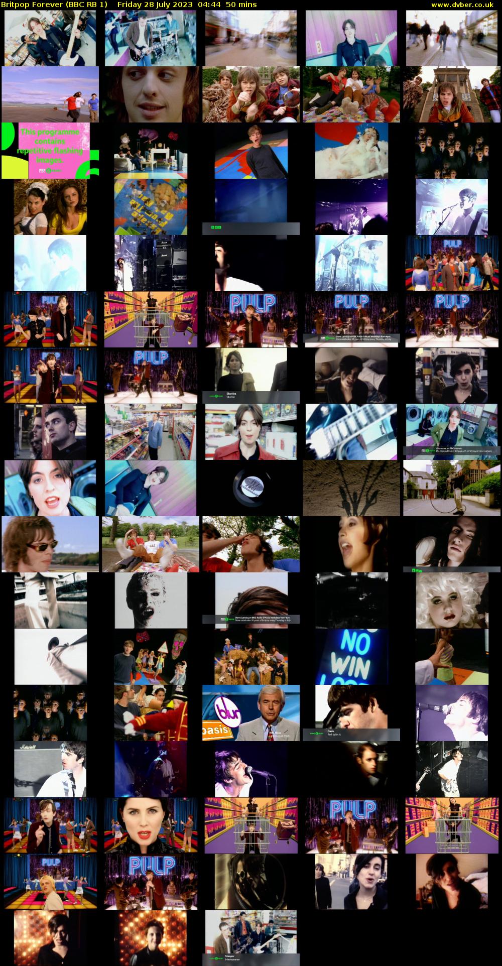 Britpop Forever (BBC RB 1) Friday 28 July 2023 04:44 - 05:34
