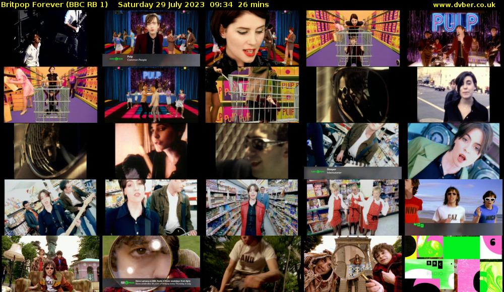Britpop Forever (BBC RB 1) Saturday 29 July 2023 09:34 - 10:00