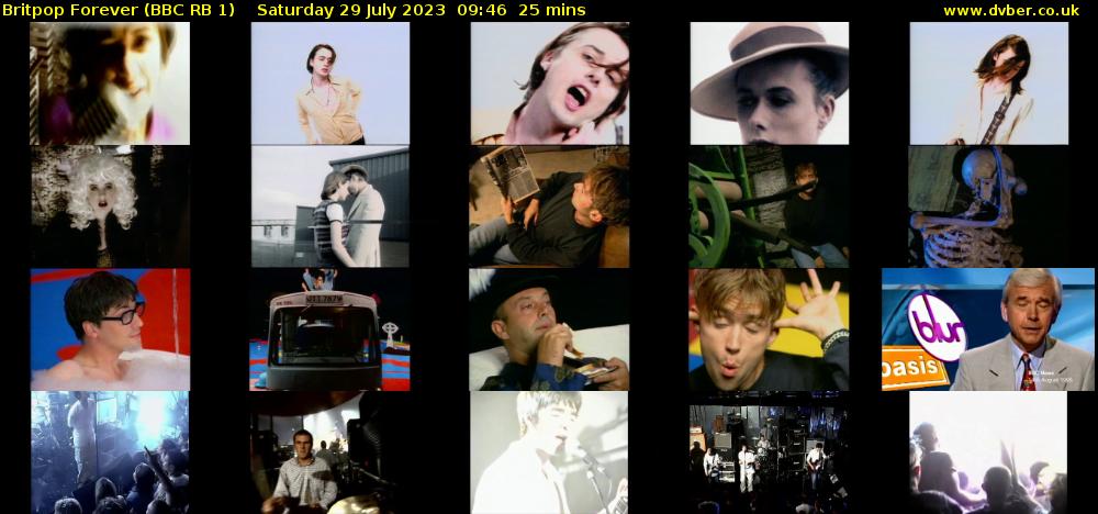 Britpop Forever (BBC RB 1) Saturday 29 July 2023 09:46 - 10:11