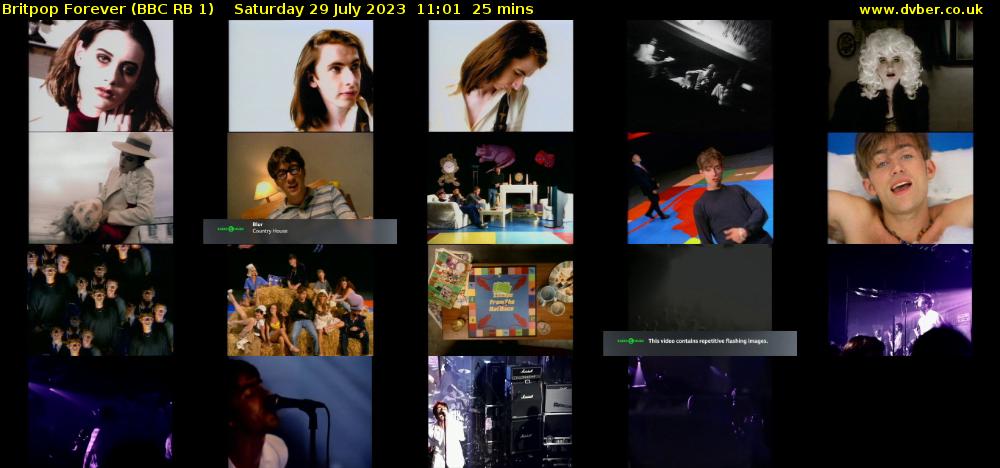 Britpop Forever (BBC RB 1) Saturday 29 July 2023 11:01 - 11:26