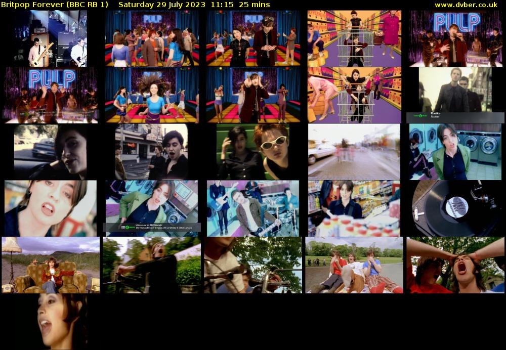 Britpop Forever (BBC RB 1) Saturday 29 July 2023 11:15 - 11:40