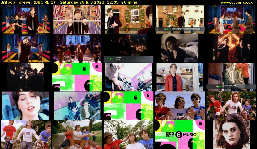 Britpop Forever (BBC RB 1) Saturday 29 July 2023 12:05 - 12:31