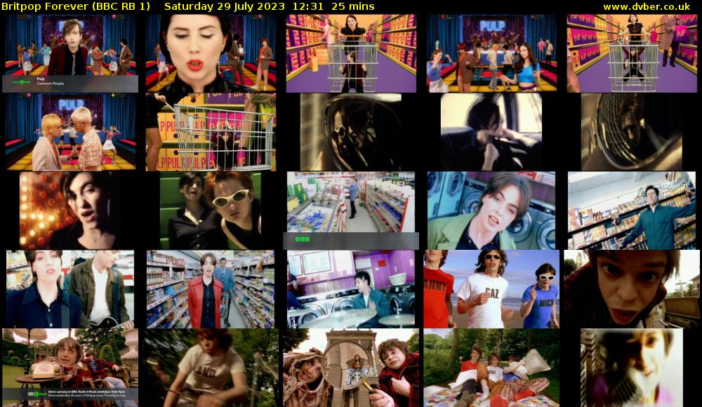 Britpop Forever (BBC RB 1) Saturday 29 July 2023 12:31 - 12:56