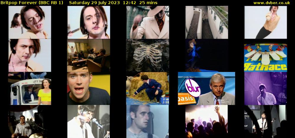 Britpop Forever (BBC RB 1) Saturday 29 July 2023 12:42 - 13:07