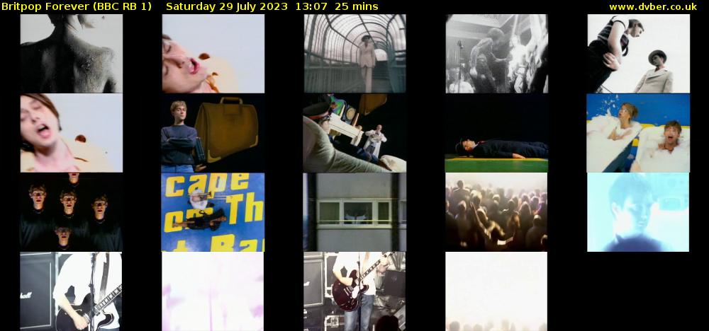Britpop Forever (BBC RB 1) Saturday 29 July 2023 13:07 - 13:32