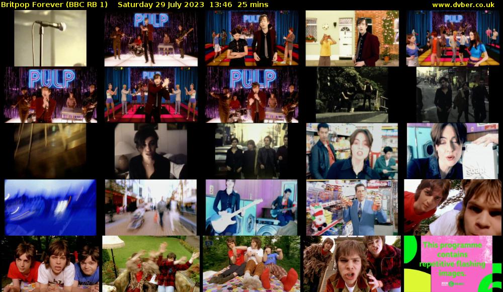 Britpop Forever (BBC RB 1) Saturday 29 July 2023 13:46 - 14:11