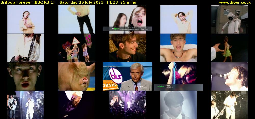 Britpop Forever (BBC RB 1) Saturday 29 July 2023 14:23 - 14:48