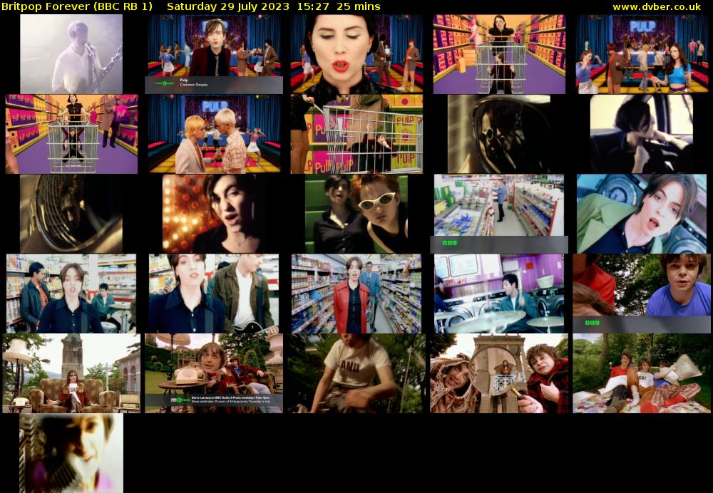 Britpop Forever (BBC RB 1) Saturday 29 July 2023 15:27 - 15:52