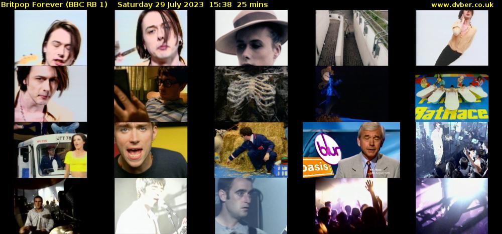 Britpop Forever (BBC RB 1) Saturday 29 July 2023 15:38 - 16:03