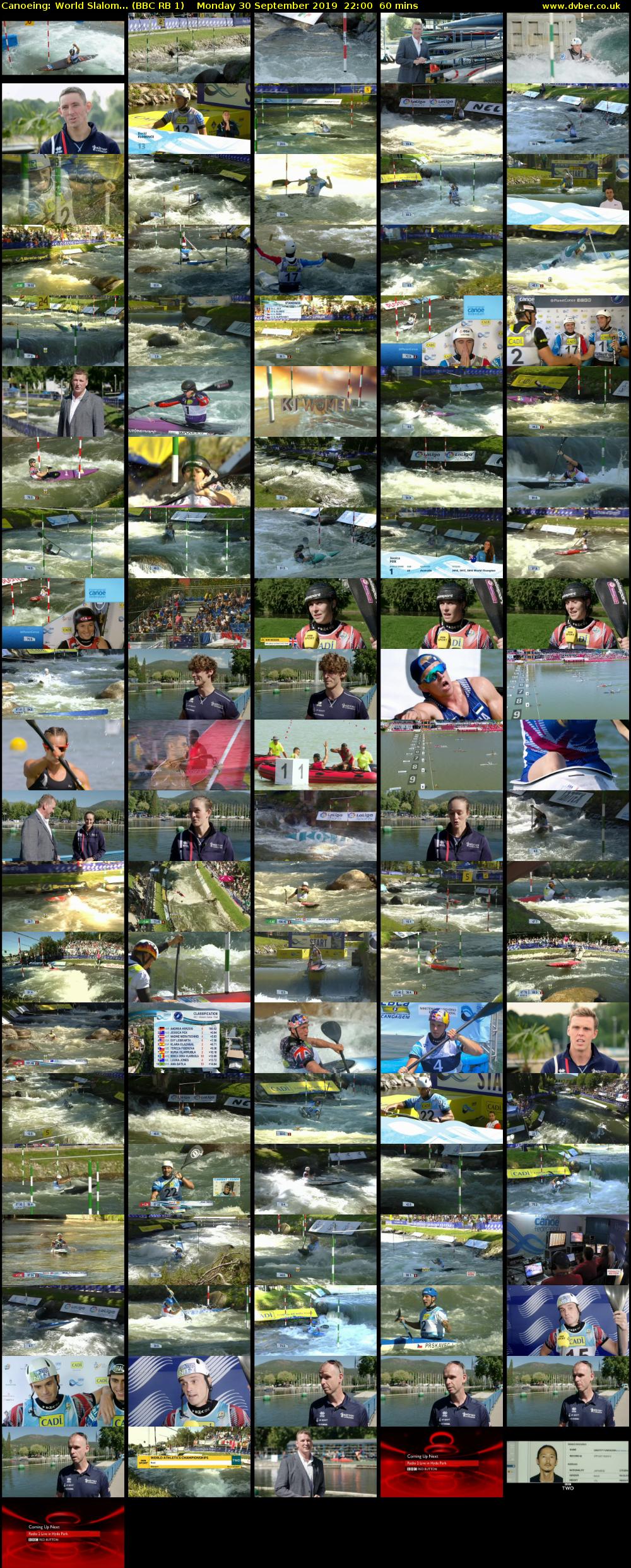 Canoeing: World Slalom... (BBC RB 1) Monday 30 September 2019 22:00 - 23:00