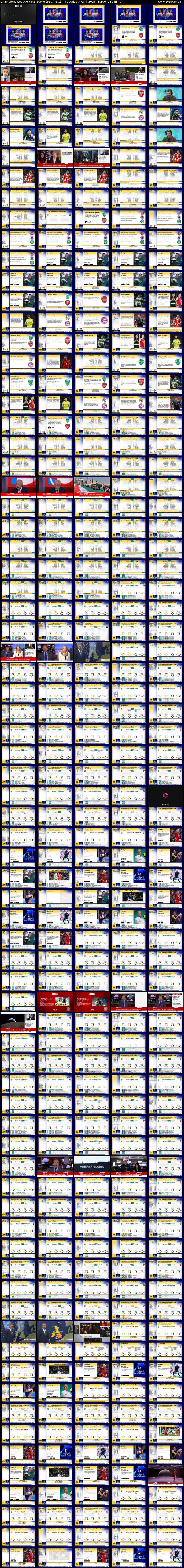 Champions League Final Score (BBC RB 1) Tuesday 7 April 2026 19:00 - 22:30