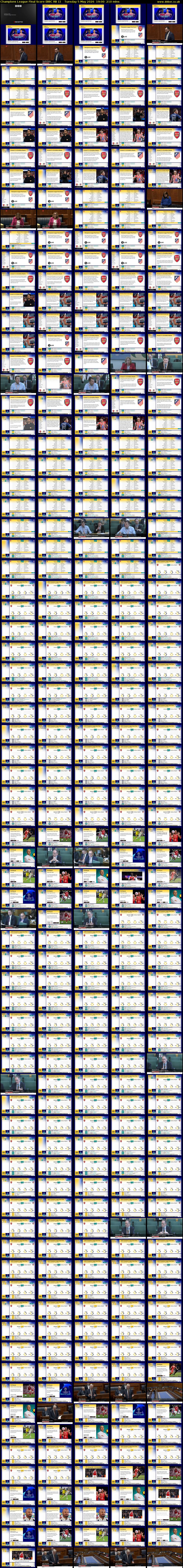 Champions League Final Score (BBC RB 1) Tuesday 5 May 2026 19:00 - 22:30