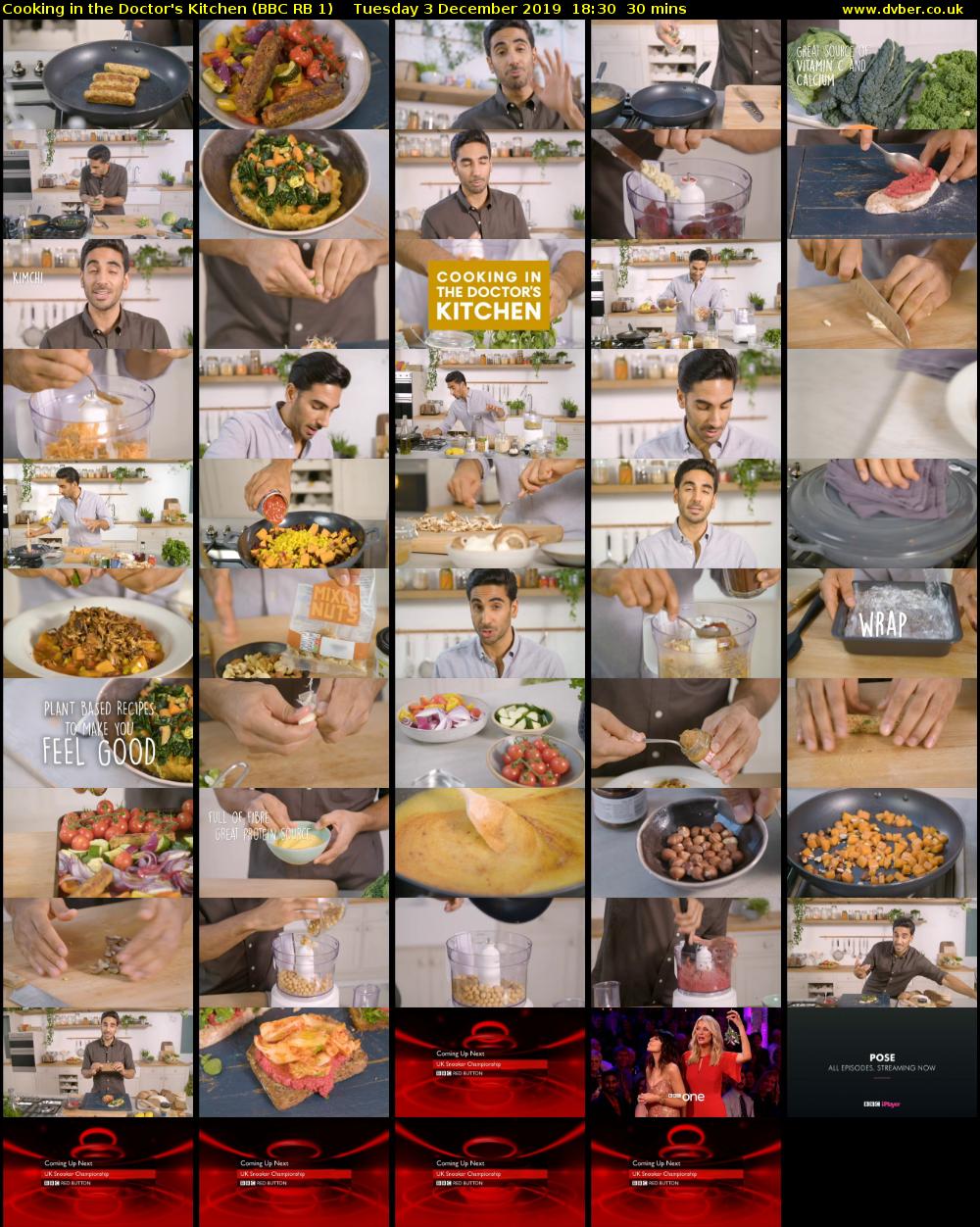 Cooking in the Doctor's Kitchen (BBC RB 1) Tuesday 3 December 2019 18:30 - 19:00