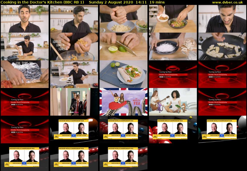 Cooking in the Doctor's Kitchen (BBC RB 1) Sunday 2 August 2020 14:11 - 14:30