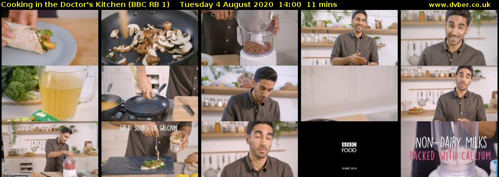 Cooking in the Doctor's Kitchen (BBC RB 1) Tuesday 4 August 2020 14:00 - 14:11
