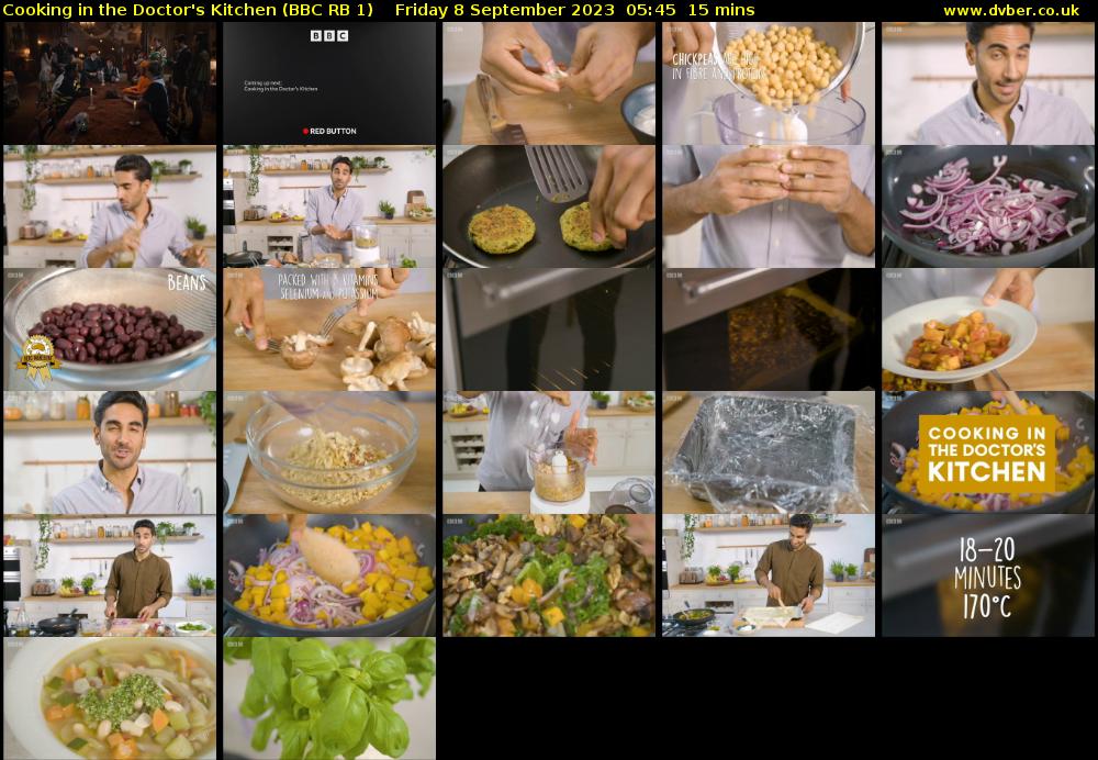 Cooking in the Doctor's Kitchen (BBC RB 1) Friday 8 September 2023 05:45 - 06:00