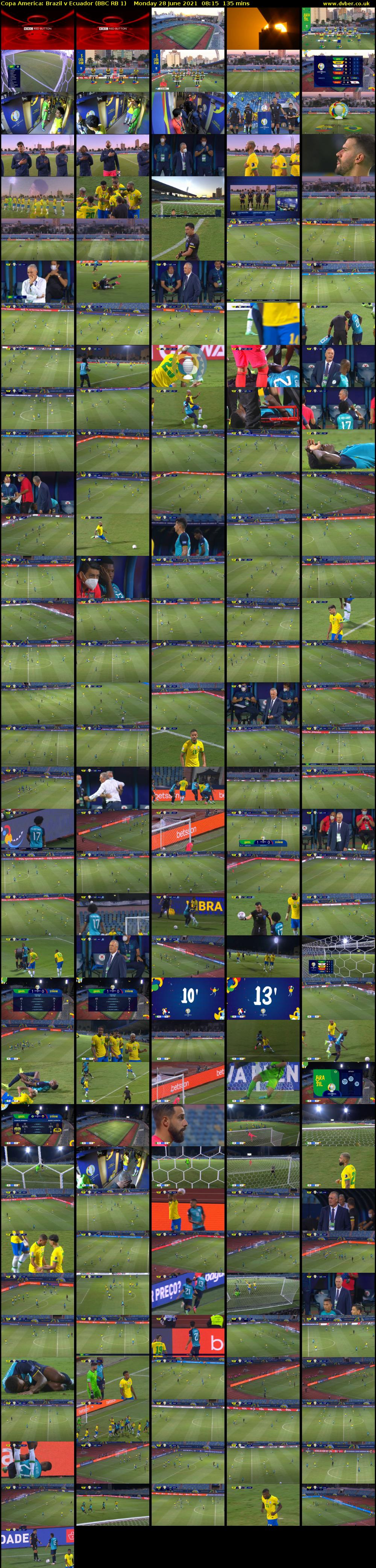 Copa America: Brazil v Ecuador (BBC RB 1) Monday 28 June 2021 08:15 - 10:30